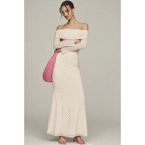 AFRM Long-Sleeve Off-The-Shoulder Mesh Maxi Dress 3X